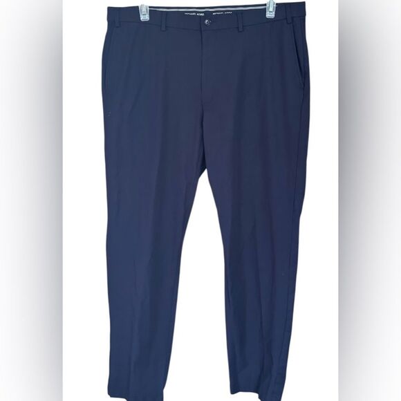 Michael Kors Men's Classic Fit Cotton Stretch Performance Pants. Navy. 40x32 - Picture 2 of 7